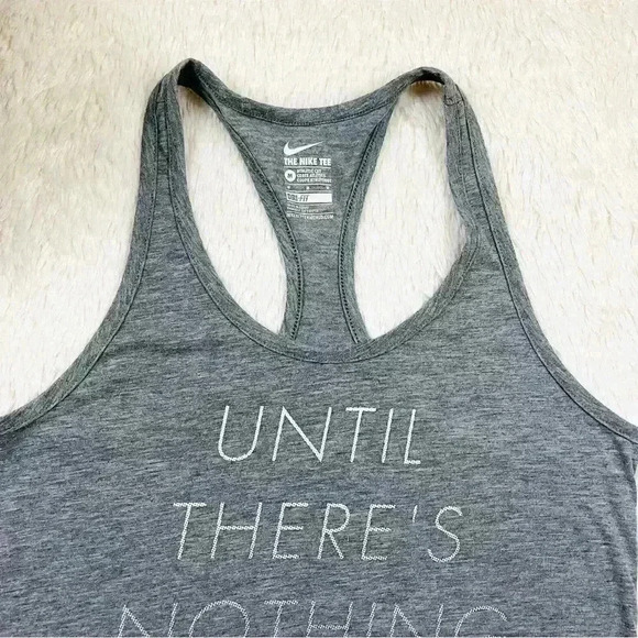 Nike Gray “Until There’s Nothing Left” Razor Back Athletic Tank Size M - Picture 2 of 11